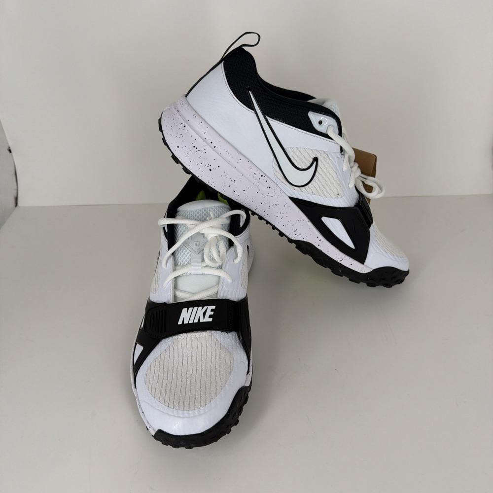 Nike Air Zoom Diamond Elite Turf Baseball Shoes White Black DZ0503-103 NBY Sz 10